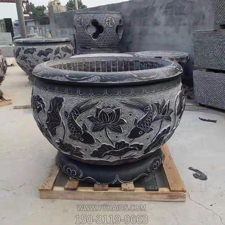 大型青石石雕户外园林景观花盆博鱼网页版摆件