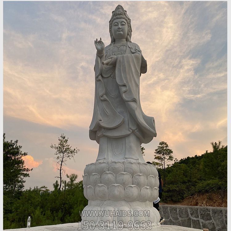 汉白玉浮雕南海滴水观音佛神像寺院室外供奉佛像博鱼网页版