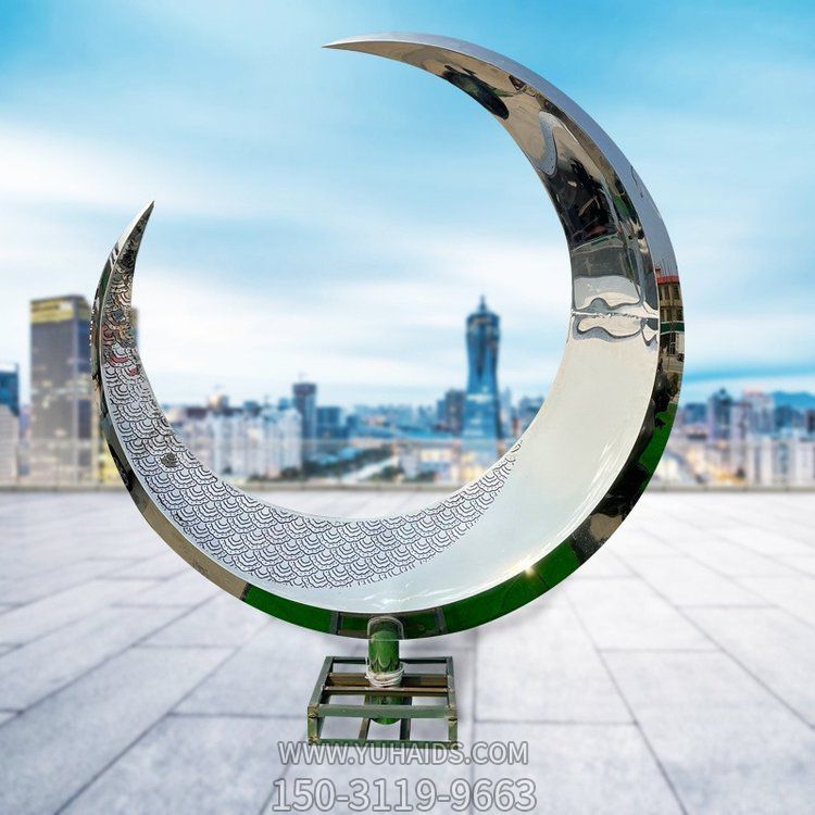 不锈钢月亮博鱼网页版户外广场喷泉水景水帘摆件