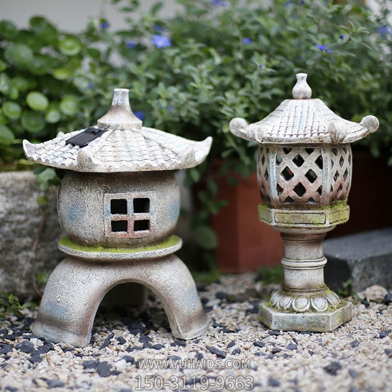 中式庭院新中式露天草坪圆形灯布置摆件博鱼网页版