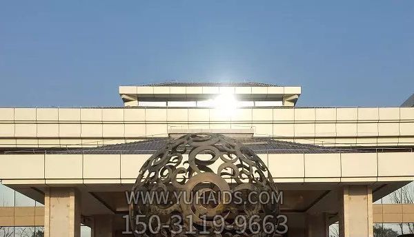 户外酒店铜铸抽象镂空球博鱼网页版