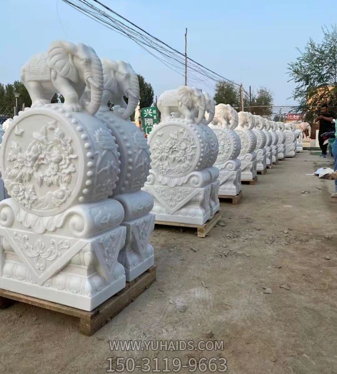 青石石雕园林大型户外庭院门口一对镇宅抱鼓石博鱼网页版