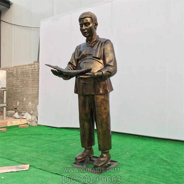 公园玻璃钢仿铜人物景观摆件博鱼网页版