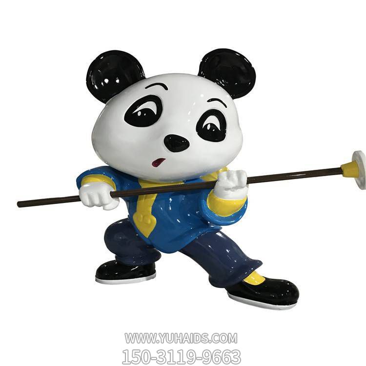 游乐园摆放玻璃钢喷漆卡通熊猫公仔博鱼网页版