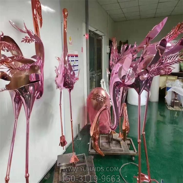 大型不锈钢金属抽象动物户外园林景观摆件博鱼网页版