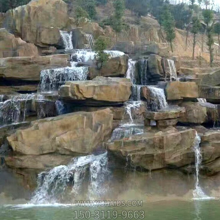 公园黄石假山流水景观石雕博鱼网页版