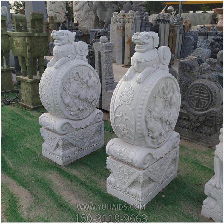 大理石石雕户外庭院门口抱鼓石博鱼网页版