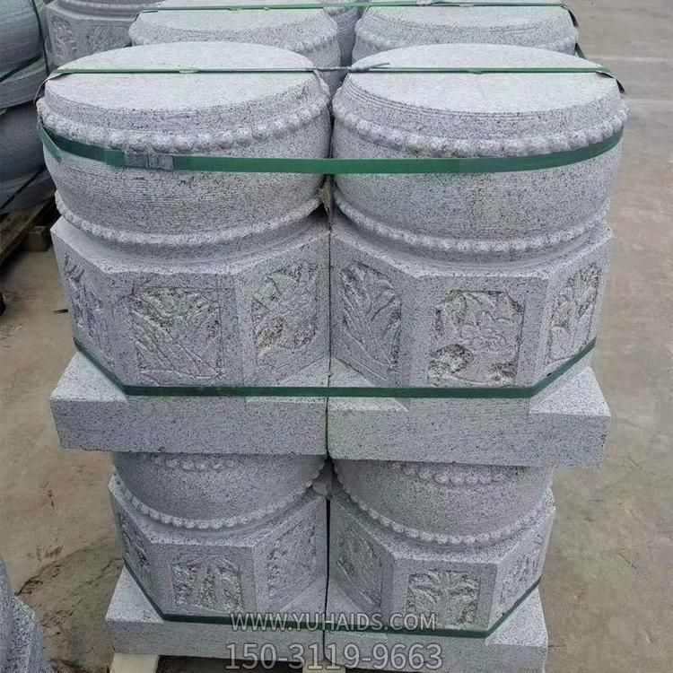 青石花岗岩石雕柱础石柱子底座空心雕花古建定制博鱼网页版