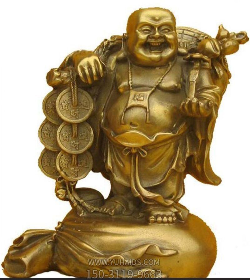 户外不锈钢喷金烤漆扛着铜钱的弥勒佛博鱼网页版