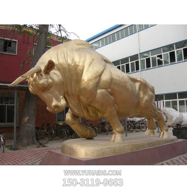 大型铸铜喷金烤漆户外广场农耕奋进励志牛摆件博鱼网页版