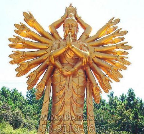 户外景区漆金铜雕千手观音博鱼网页版