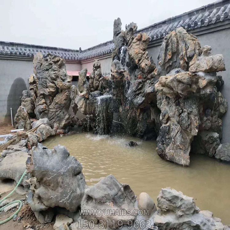 中式别墅灵璧石假山园艺景观博鱼网页版