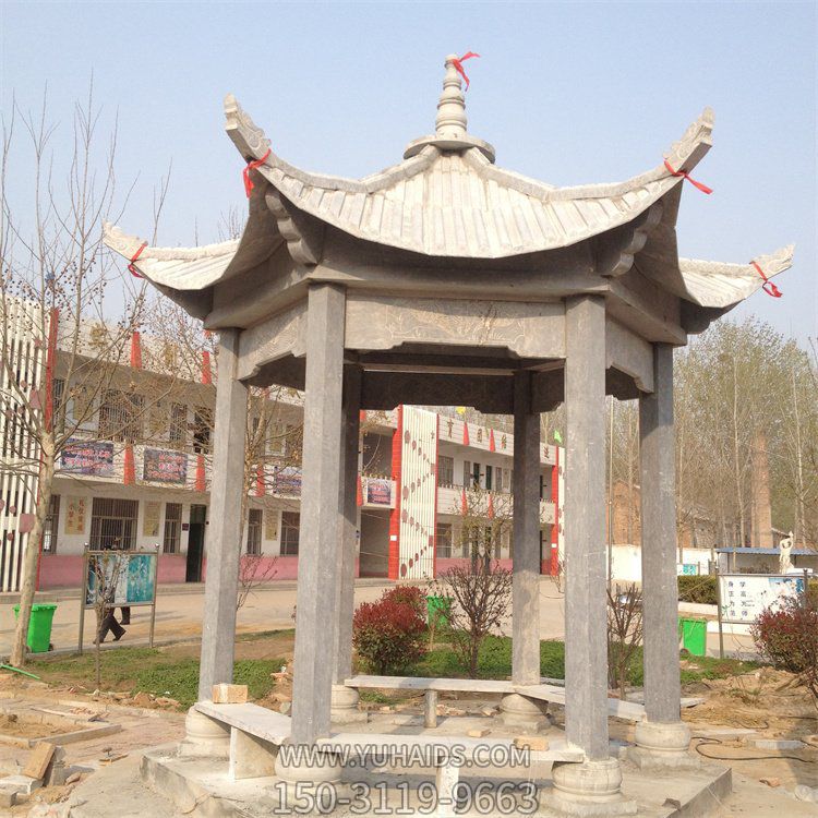 公园休息大理石石雕中式凉亭博鱼网页版