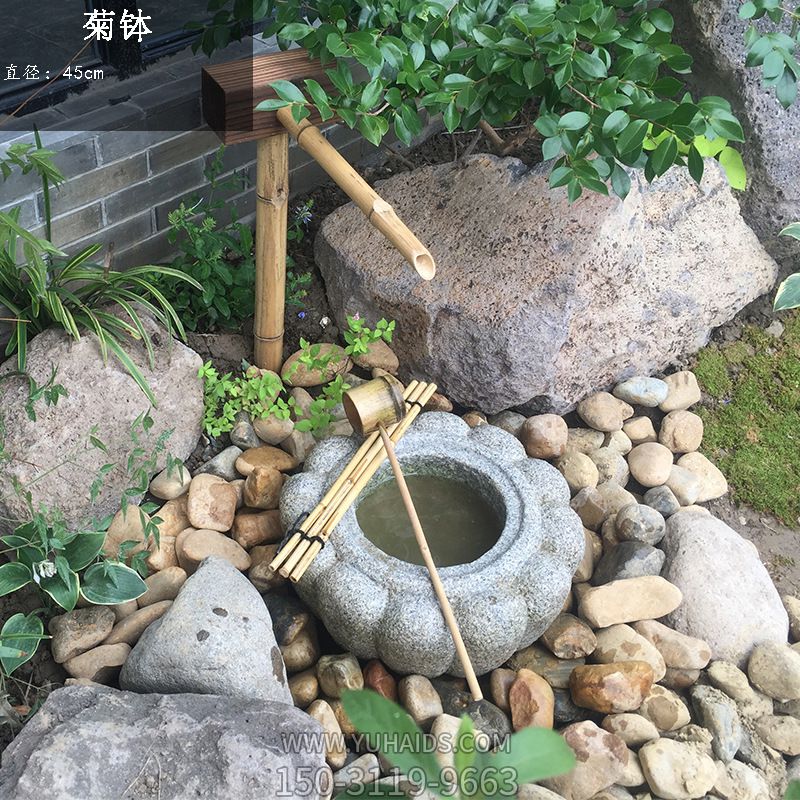 水缸造景摆件流水庭院景观日式菊钵户外喷泉石槽鱼缸老旧博鱼网页版