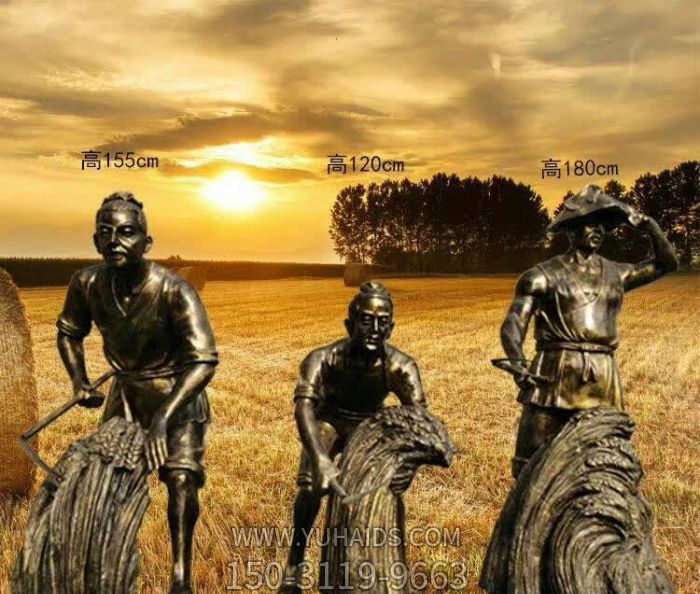 农场收割粮食干农活人物玻璃钢铜博鱼网页版