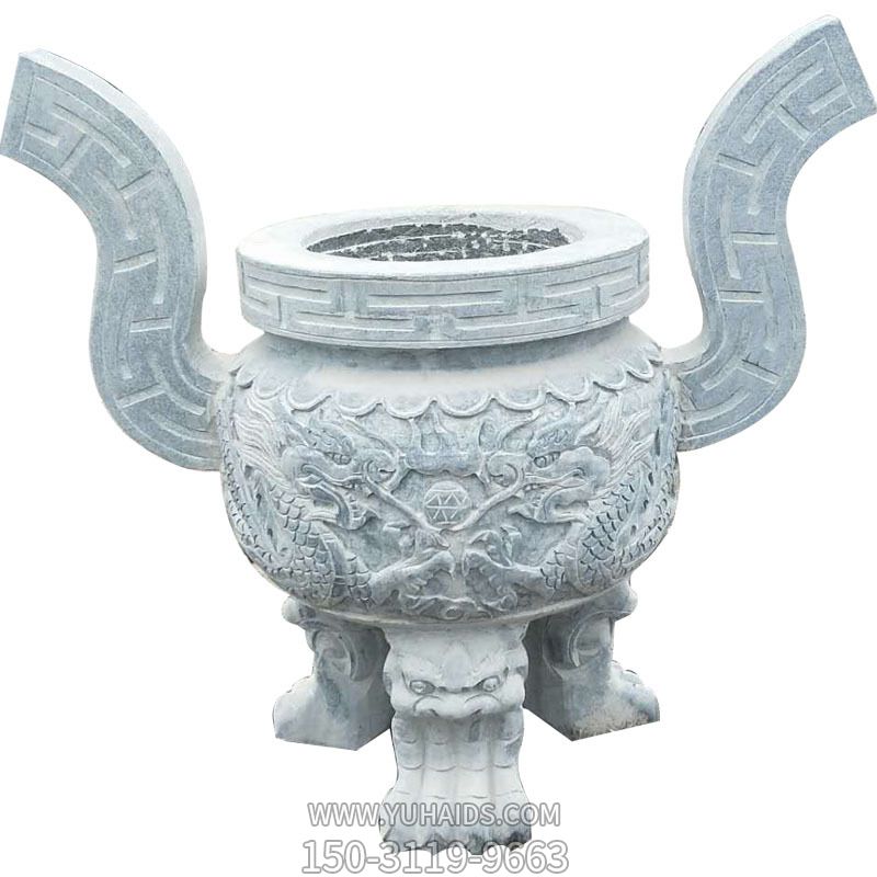 寺庙摆放圆形石雕香炉博鱼网页版
