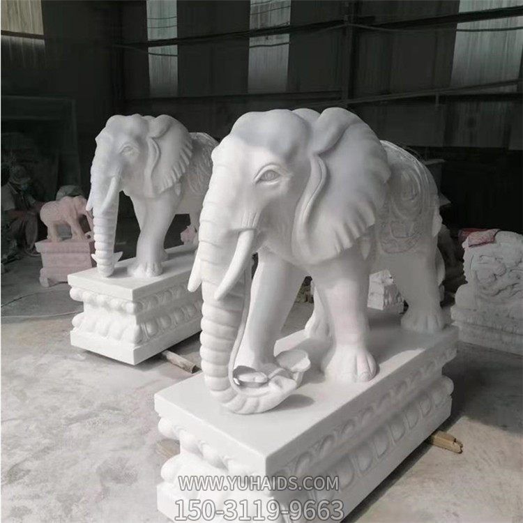 别墅小区大型大理石石雕大象博鱼网页版