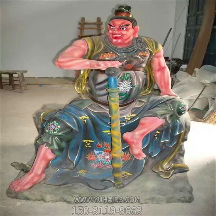 玻璃钢彩绘大型景观哼哈二将博鱼网页版