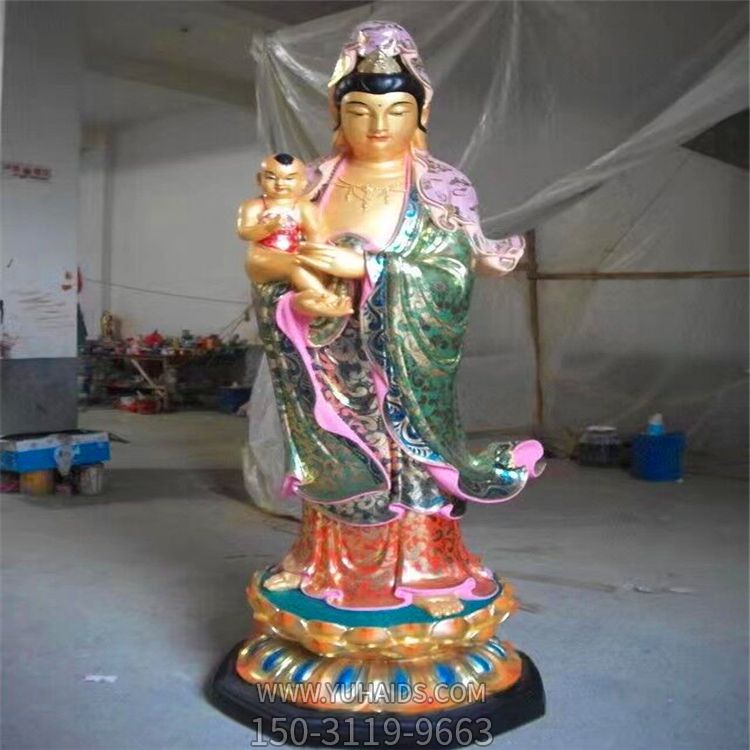 景点寺庙玻璃钢彩绘送子观音博鱼网页版