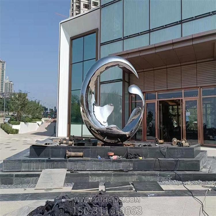 酒店户外水池摆放不锈钢镜面抽象艺术圆环博鱼网页版
