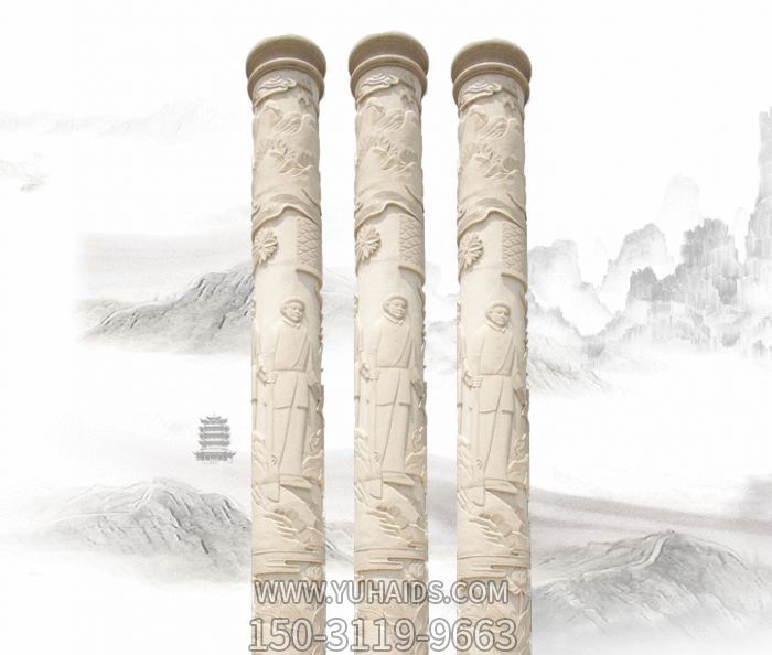 广场人物景观汉白玉石柱博鱼网页版