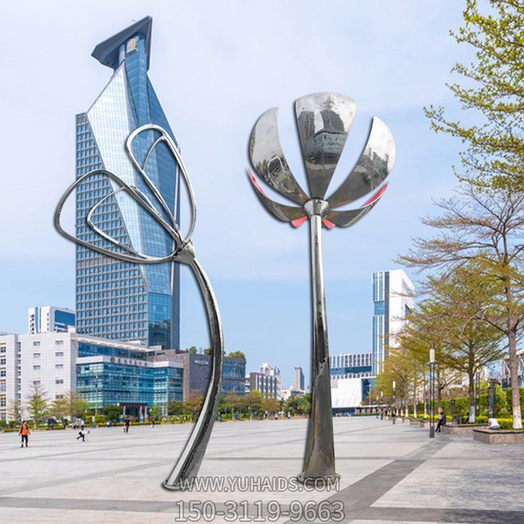 景区广场摆放大型不锈钢抽象花朵博鱼网页版