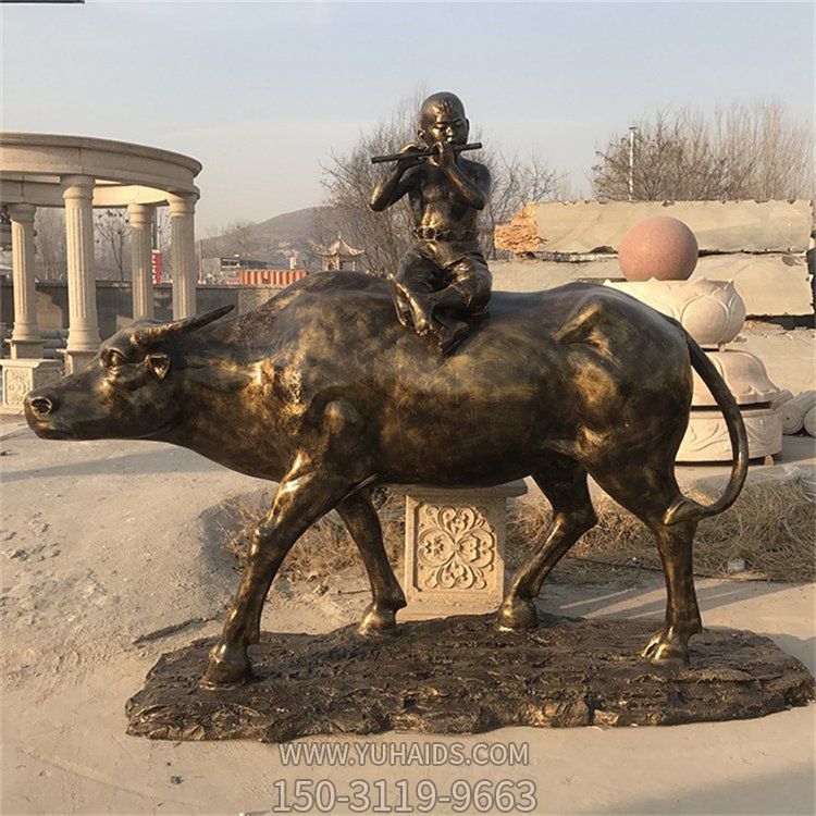 园林户外铜雕景观牧童博鱼网页版