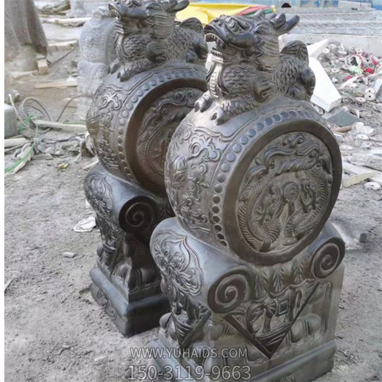 青石石雕庭院门口门墩一对抱鼓石博鱼网页版