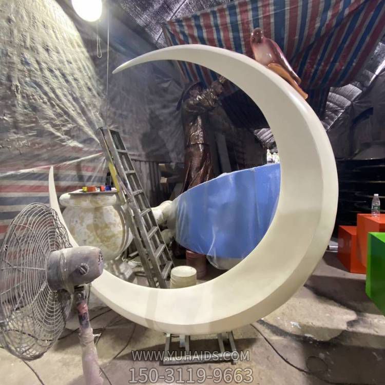 玻璃钢几何户外公园水景月亮博鱼网页版