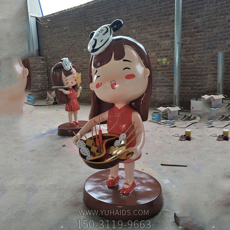 步行街装饰玻璃钢卡通小吃女孩公仔博鱼网页版