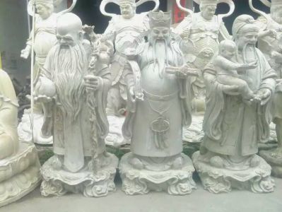 户外景观大型仿真人物景观汉白玉石雕福禄寿博鱼网页版