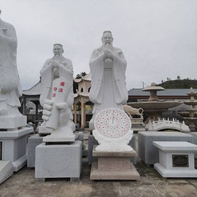 大理石石雕校园古代人物景观