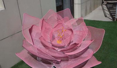 户外公园不锈钢铁艺镂空装饰品荷花博鱼网页版