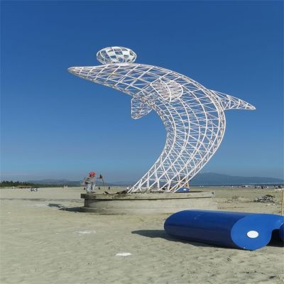 镂空海豚不锈钢博鱼网页版 海边广场大型景观博鱼网页版