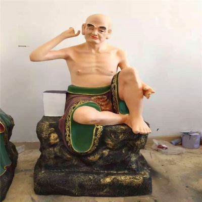 景区寺庙玻璃钢彩绘光膀子的十八罗汉博鱼网页版