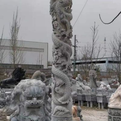 广场大型花岗岩石雕龙柱 景观文化柱博鱼网页版