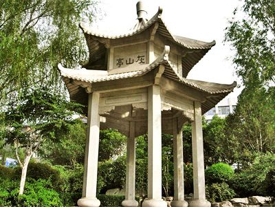 花园小区摆放芝麻灰双层宝顶休闲凉亭