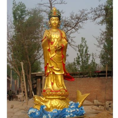 寺庙大型玻璃彩绘喷金烤漆工艺观音博鱼网页版