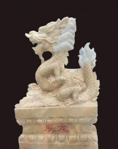 庭院汉白玉石雕浮雕户外景区装饰摆件龙博鱼网页版