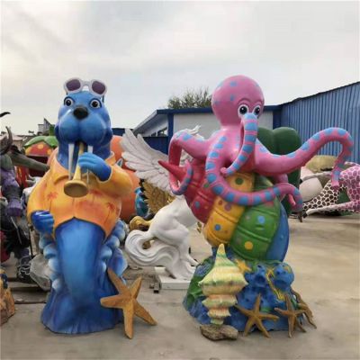 海洋馆摆放玻璃钢彩绘卡通海洋动物博鱼网页版