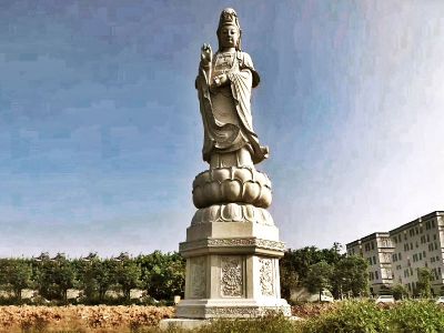 户外景区大理石石雕观音菩萨博鱼网页版