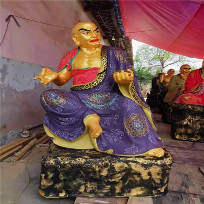 寺庙庙宇玻璃钢彩绘大型景观十八罗汉博鱼网页版
