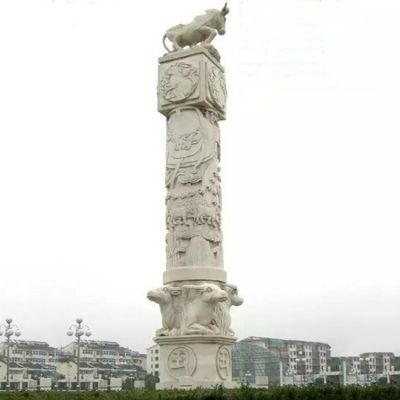大理石石雕广场大型石柱博鱼网页版