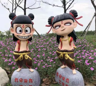 公园广场玻璃钢彩绘哪吒卡通人物博鱼网页版