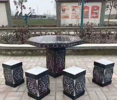 景区景观棱形仿古石桌凳