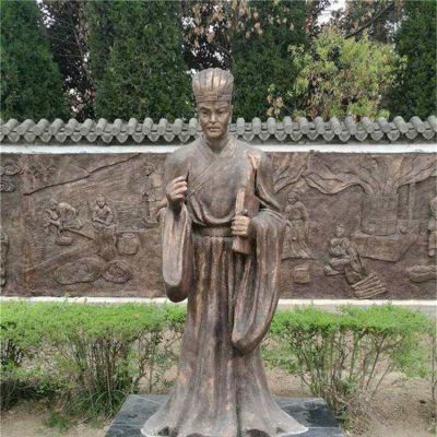 校园广场立式玻璃钢仿铜古代人物