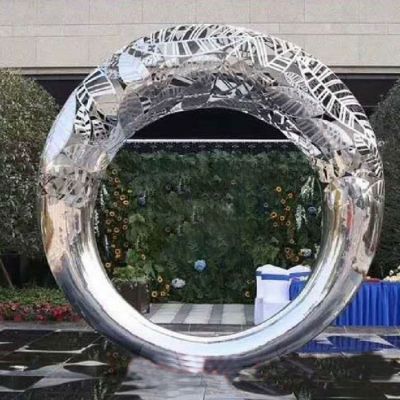 不锈钢镂空树叶圆环房产楼盘户外景观博鱼网页版