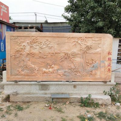 寺庙门面石材汉白玉石浮雕  影壁博鱼网页版