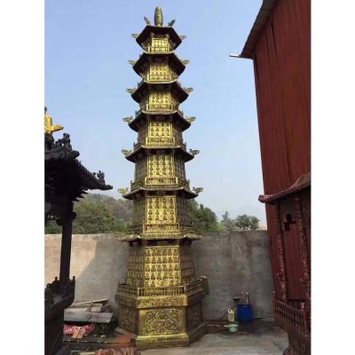 寺庙大型不锈钢喷金千佛塔博鱼网页版