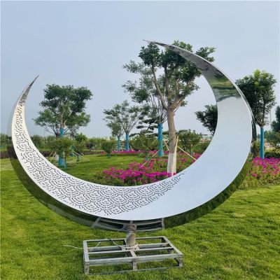 几何不锈钢镜面镂空月亮博鱼网页版